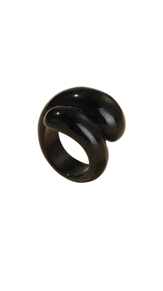 Swirl ring Black