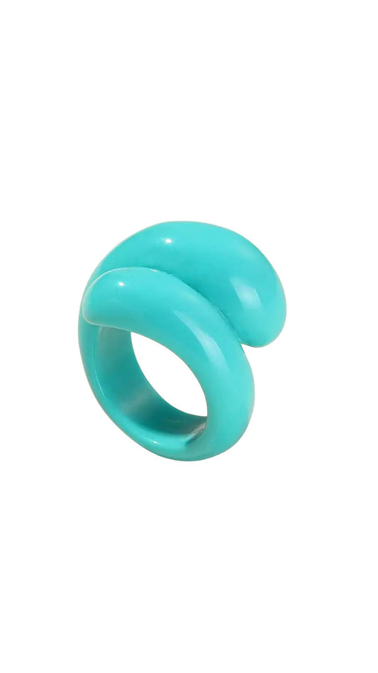 Swirl ring Light Blue