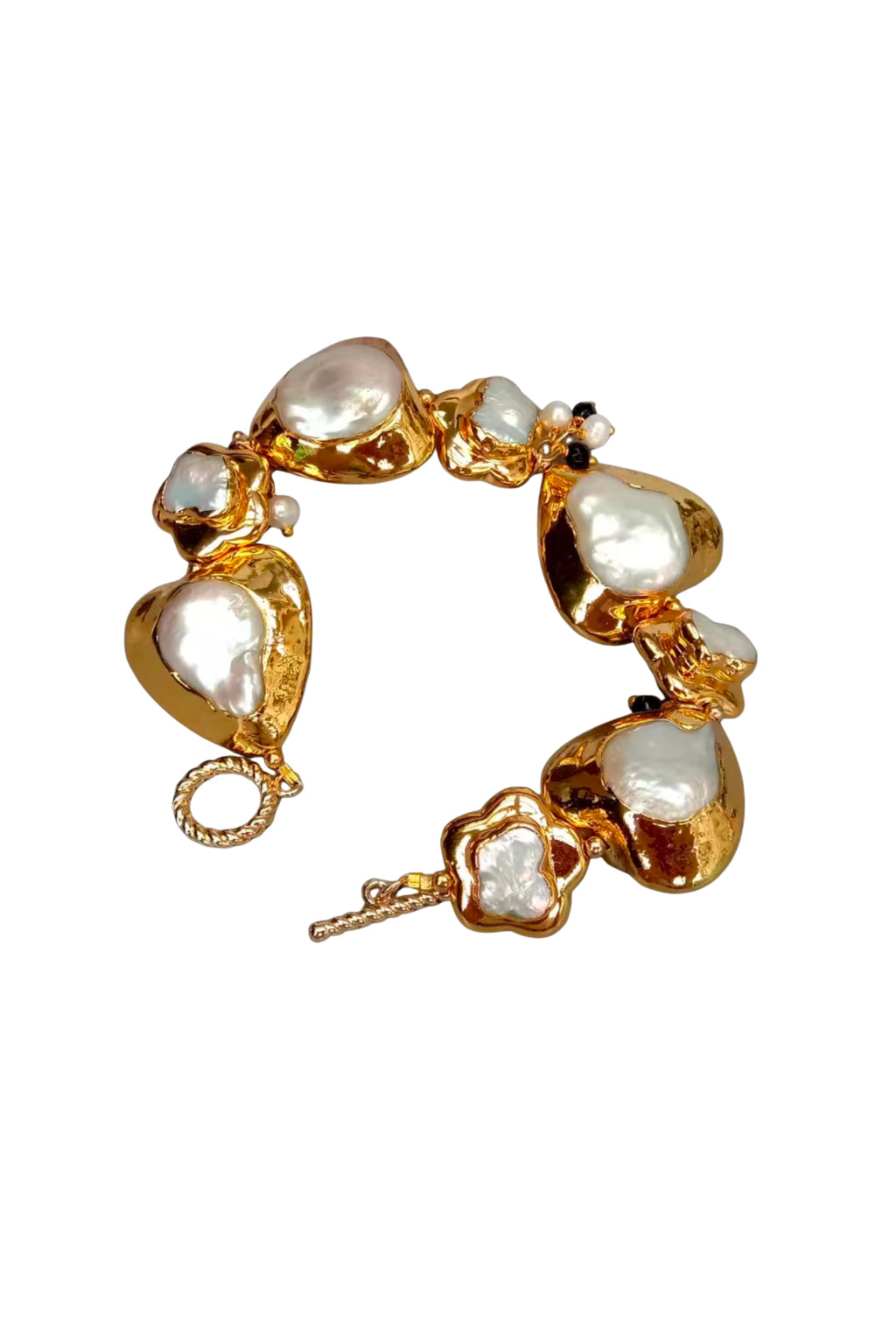 Baroque Pearl Heart & Gold Bracelet