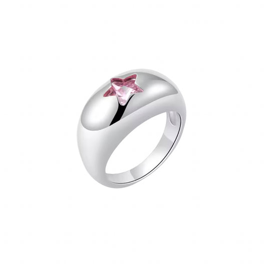 Pink Star Signet Ring