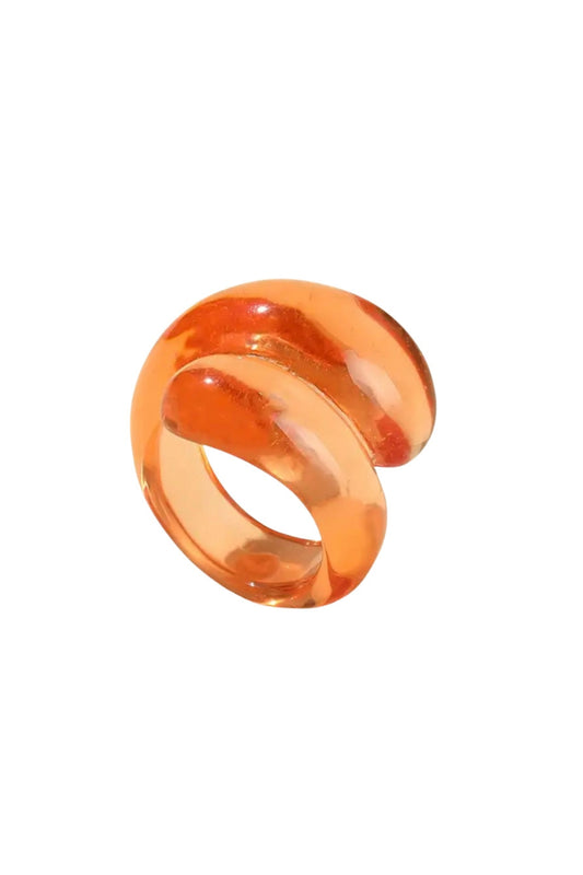 Swirl ring Clear Orange